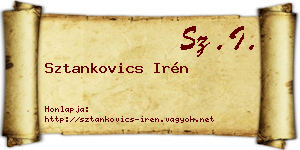 Sztankovics Irén névjegykártya